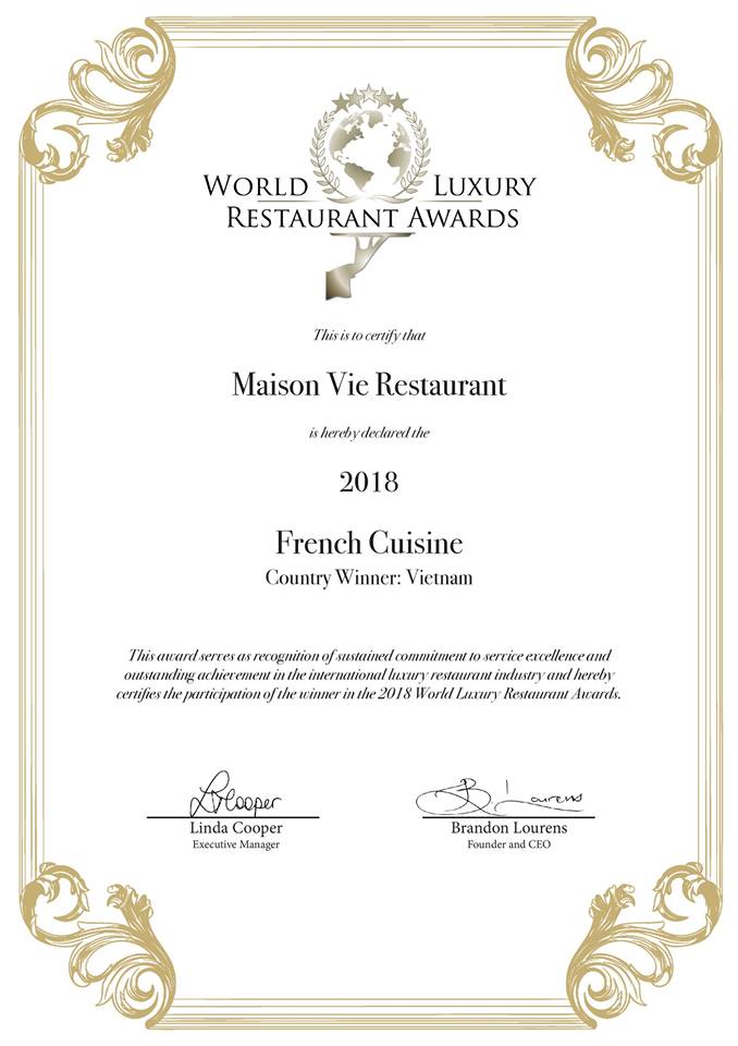Maison Vie Restaurant 2018